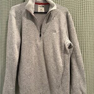 The North Face Men's Heather Gray Quarter-Zip Fleece Pullover